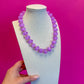 Bauble Bead with Gold Bead Necklace - Lavender