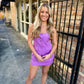 Jules Square Neck Romper Dress- Purple/Lav