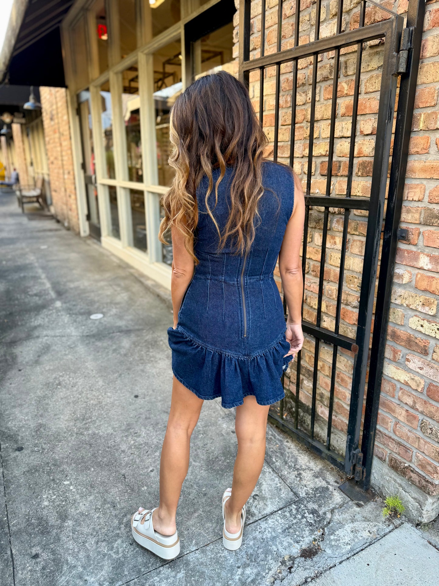 Laurel Denim Ruffle Dress