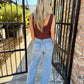 Z Supply Magnolia Linen Top- Chocolate Cherry