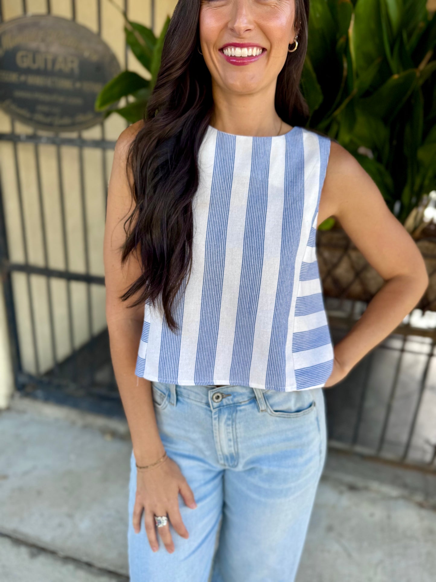 Darby Striped Top- Navy