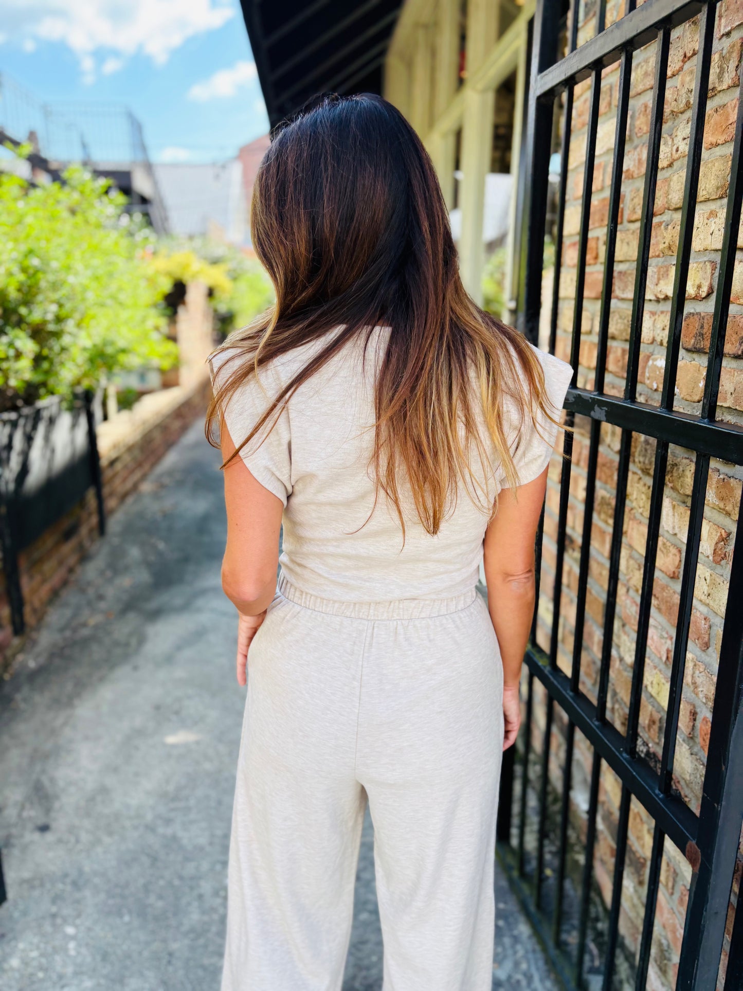 Cindy Strong Knit Top- Oatmeal