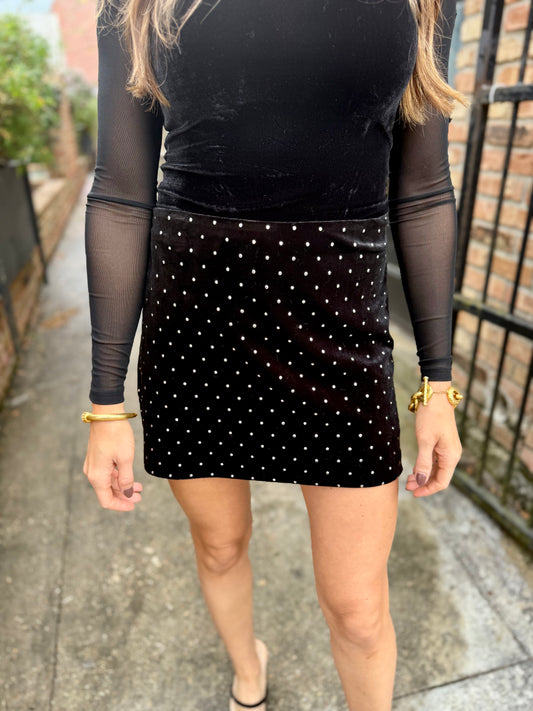 Cindi Studded Skort- Black