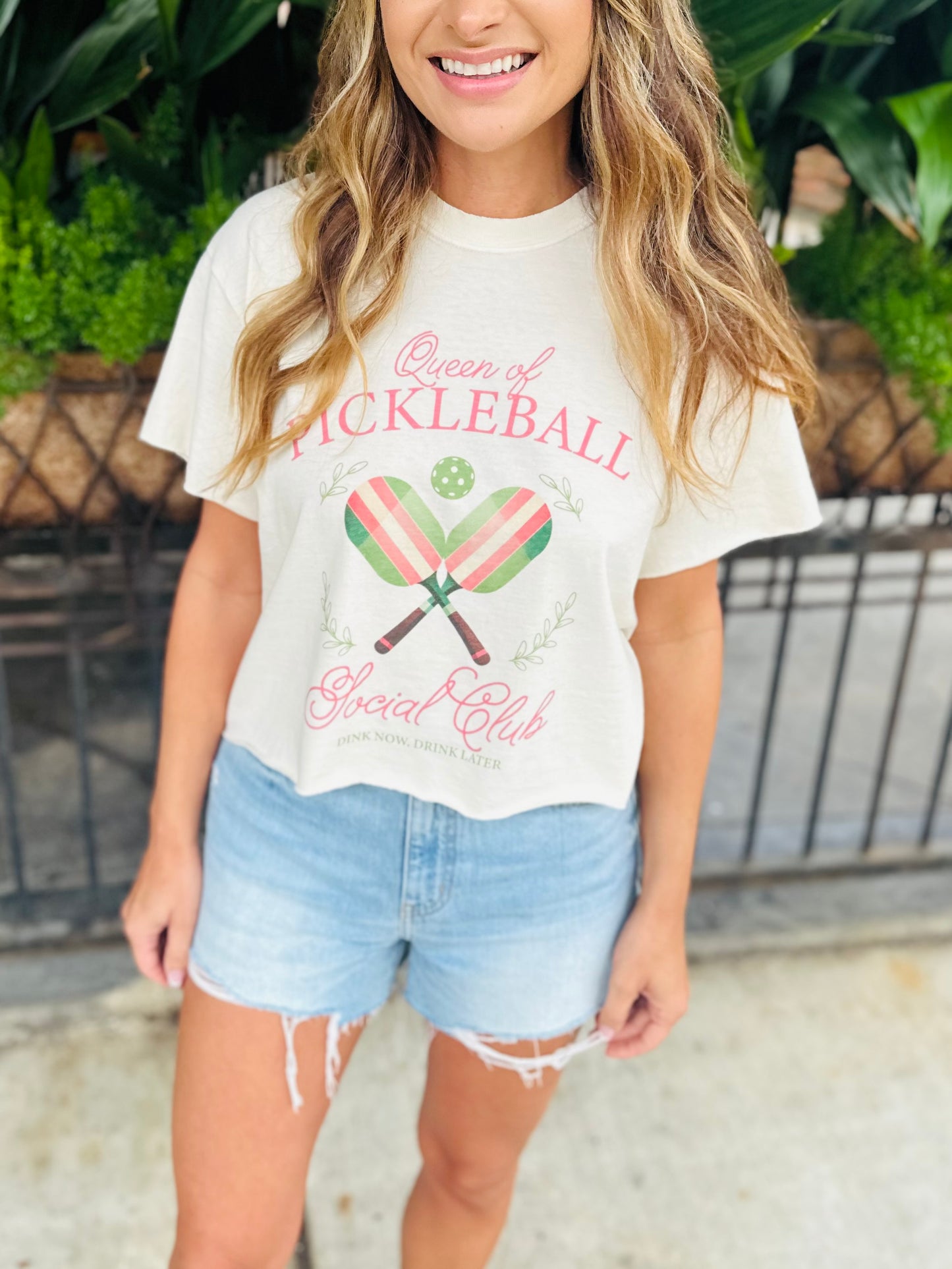 Pickleball Social Club Tee- Ivory