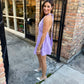 Queen Rhinestone Tank Dress- Lavender