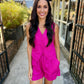 Roy Linen Halter Vest- Fuchsia