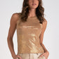 Crackled Metallic Tank- Light Gold