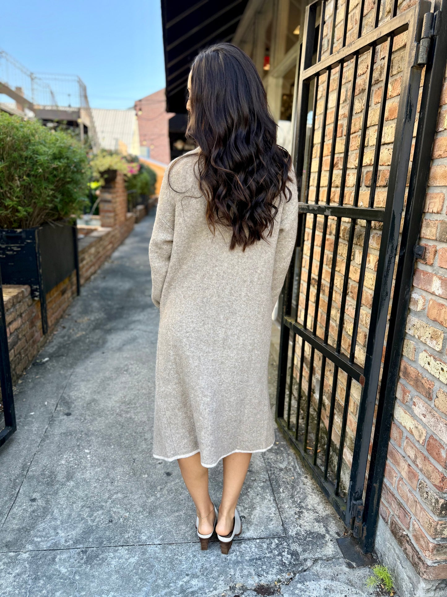 Cody Collar Sweater Jacket- Lt Mocha