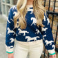 All Over Horse Sweater- Navy