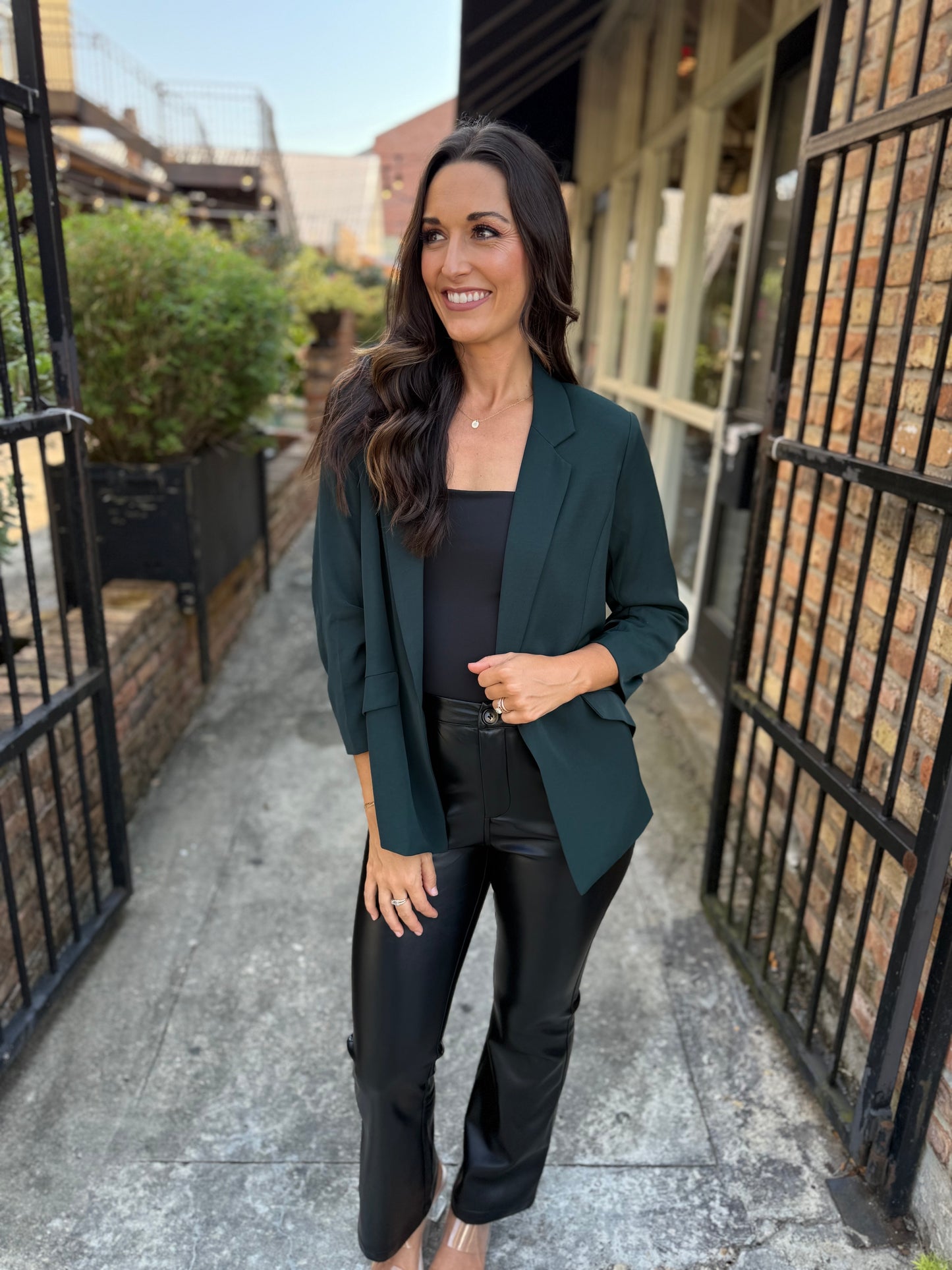 Luna Blazer- Forest Green