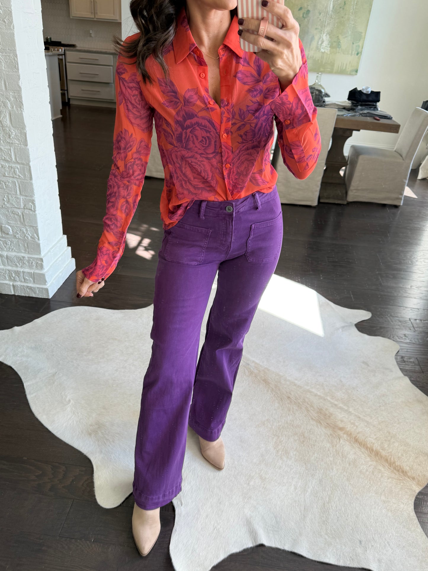 Freret Front Pocket Denim- Purple