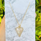 Pave Edge Heart Necklace