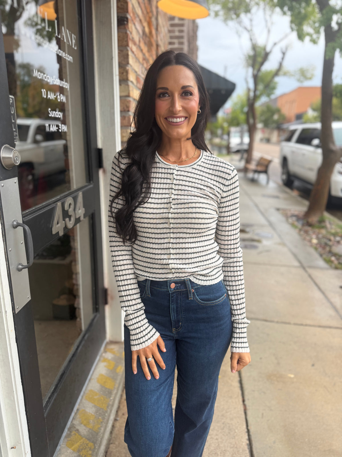 Z Supply Rosanna Stripe Sweater Top- Chalk
