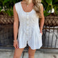 Landon Scoop Neck Romper- Ivory