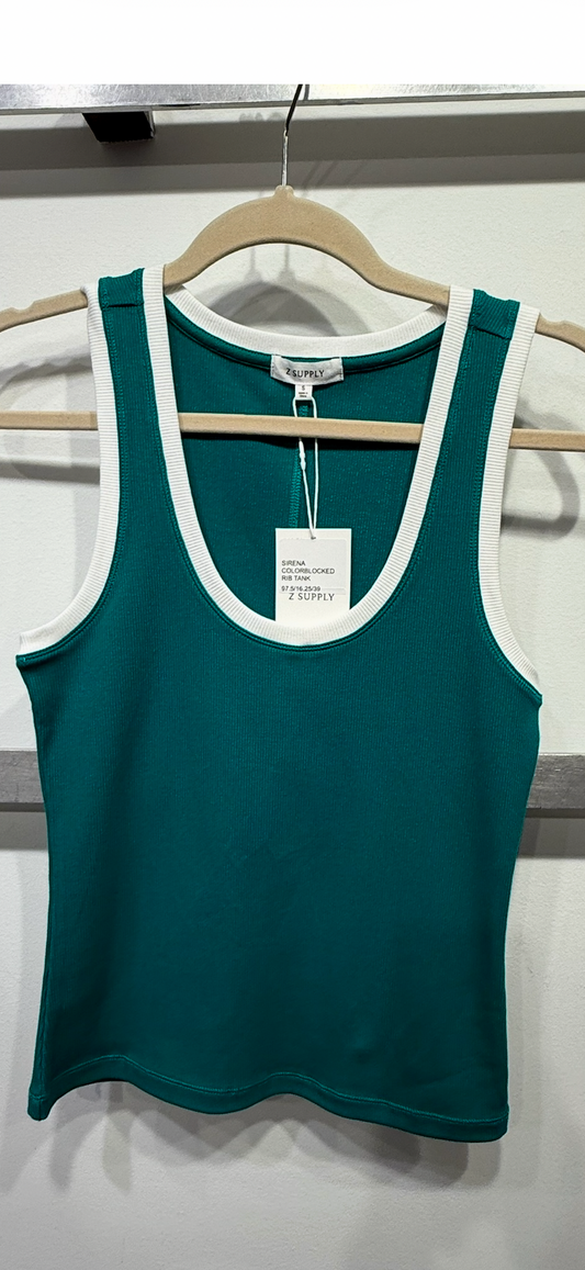 Z Supply Sirena Colorblocked Tank- Rainforest