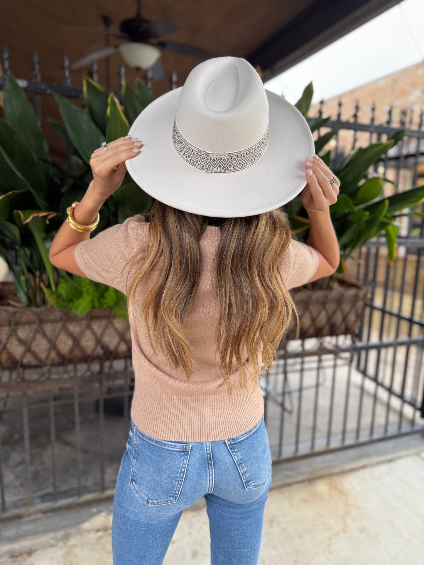 Maison Boho Suede Hat- Ivory