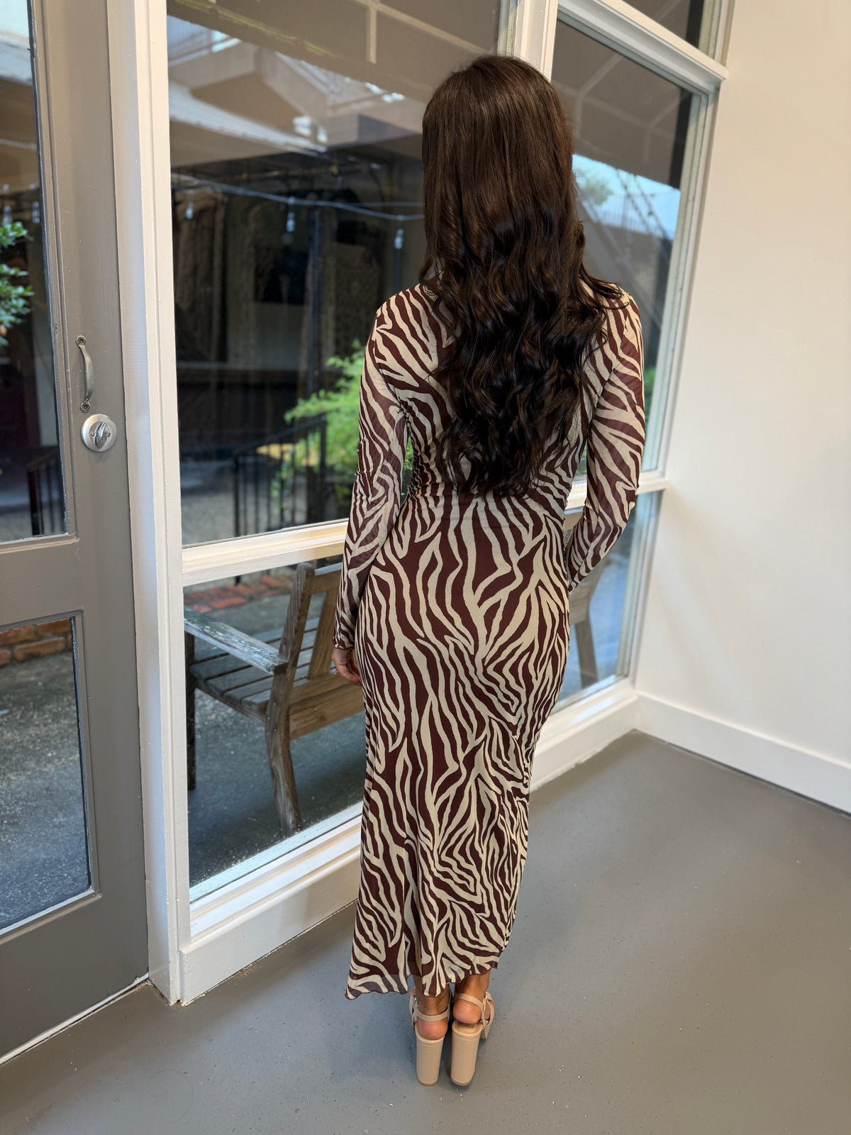 Z Supply Sevilla Zebra Mesh Midi Dress