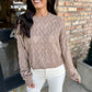 Wisteria Cable Sweater- Taupe