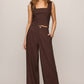 Z Supply Magnolia Linen Top- Chocolate Cherry