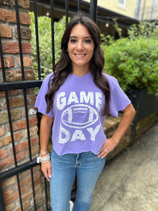 Basic Game Day Graphic Tee- Violet