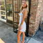 Callahan Romper Dress- Blue Rose