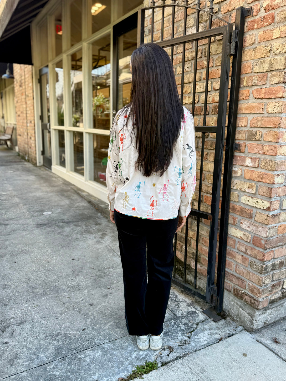 Queen Skeleton Button Up Top