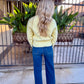 Raya Ribbed Crop Sweater- Yellow