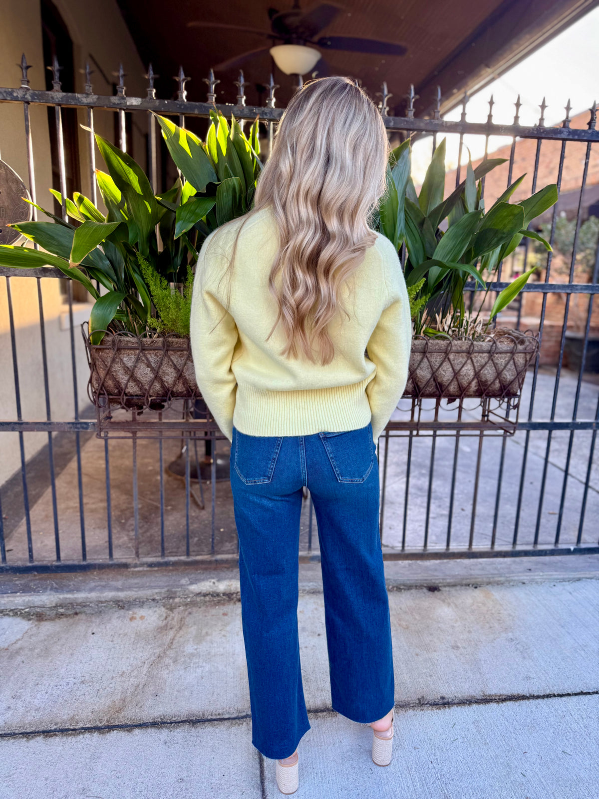 Raya Ribbed Crop Sweater- Yellow