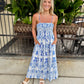 Z Supply Nadine Palm Maxi Dress- Nautical