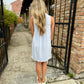 Z Supply New Light Crinkled Mini Dress- Hamptons Blue