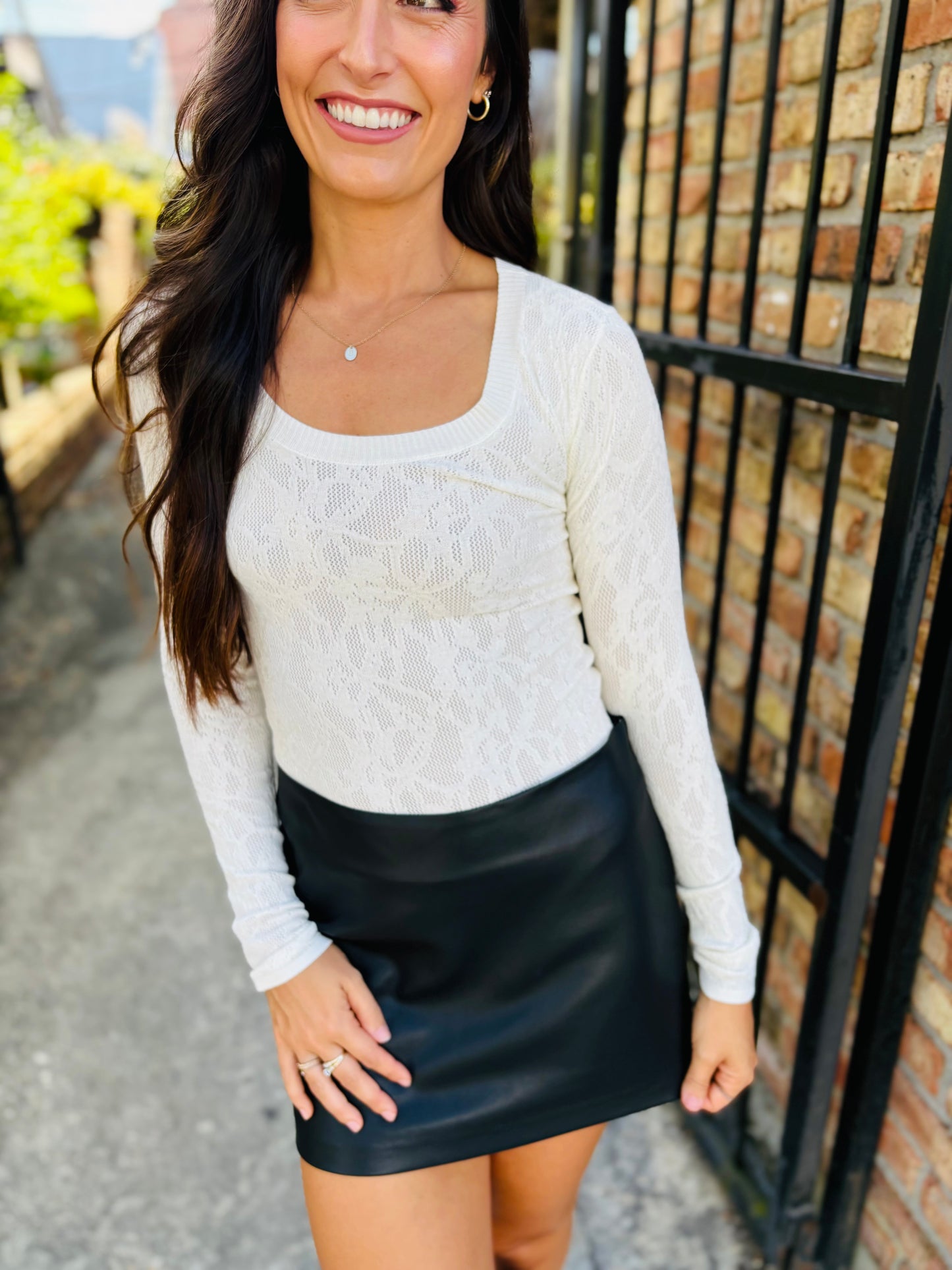 Bullock Faux Leather Skort- Black