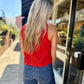 Z Supply Sloane Linen Tank- Chili Pepper