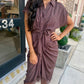 Tori Midi Dress- Walnut