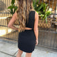 Fuller Back Cutout Mini Dress- Black