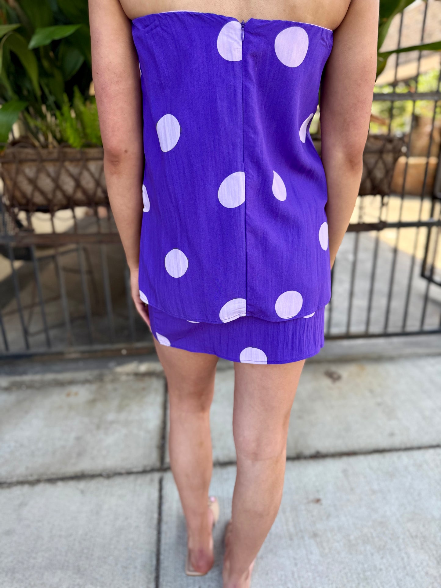 Lane Polka Dot Skirt- Purple