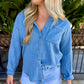 Z Supply Perfect Twill Button Up- Classic Indigo