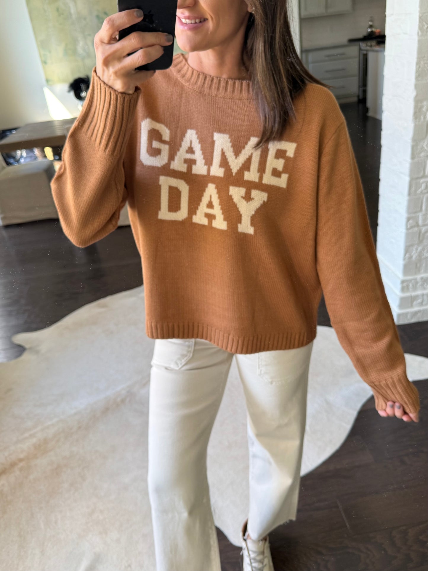 Match Game Day Sweater- Brown