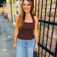 Lydia Halter Top- Brown