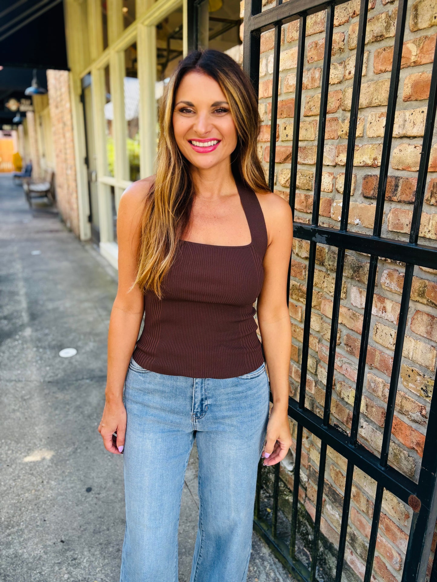 Lydia Halter Top- Brown