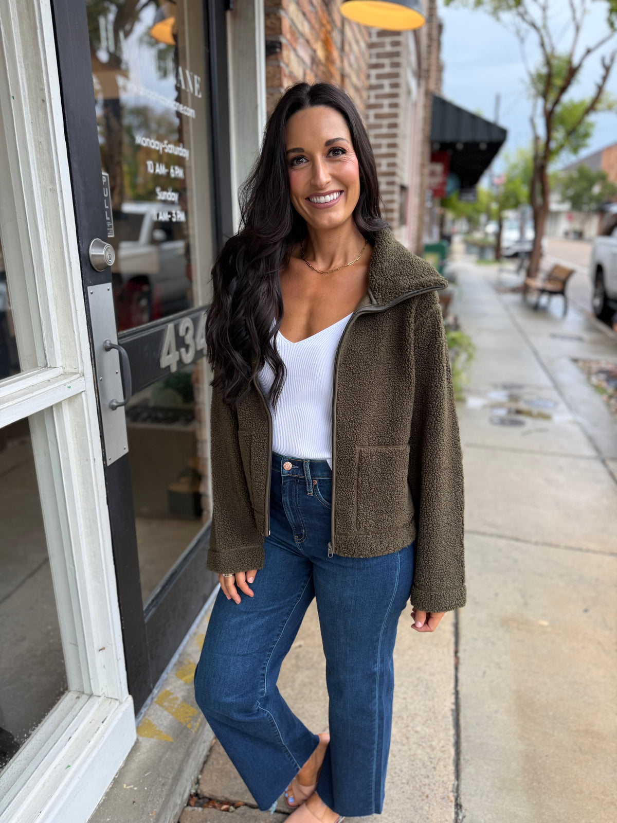 Dena Faux Shearling Zip Up