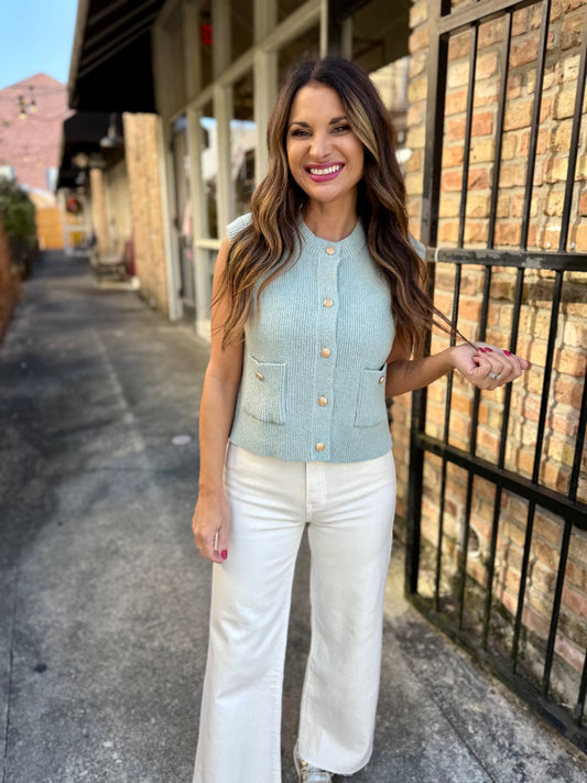 Womack Rib Vest Top- Dk Sage