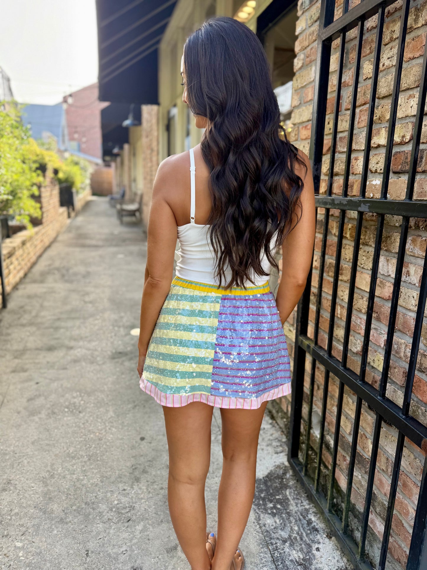 Queen Colorblock Stripe Skort