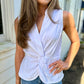 Sara Linen Top- White