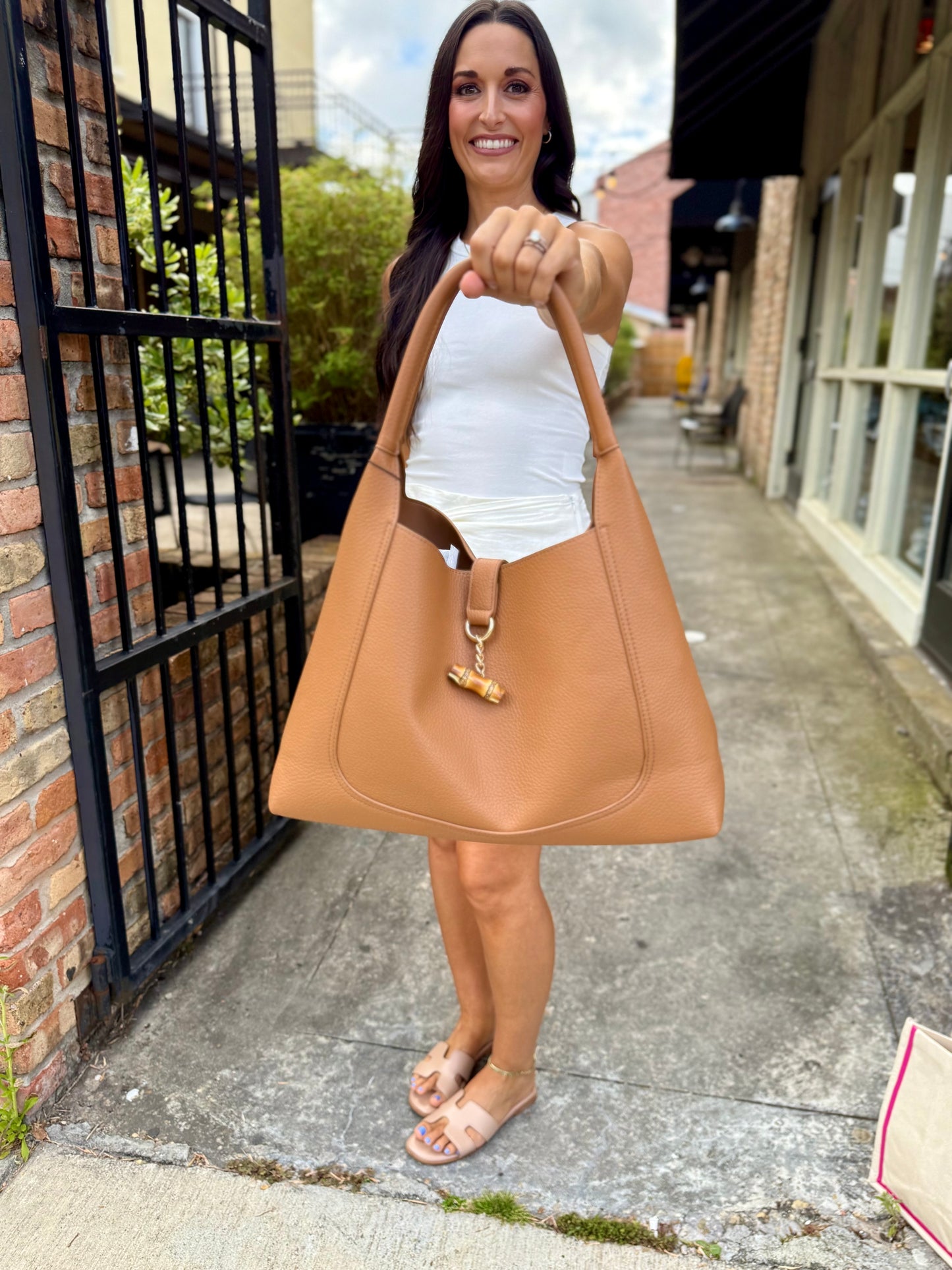 Milan Hobo Tote- Camel