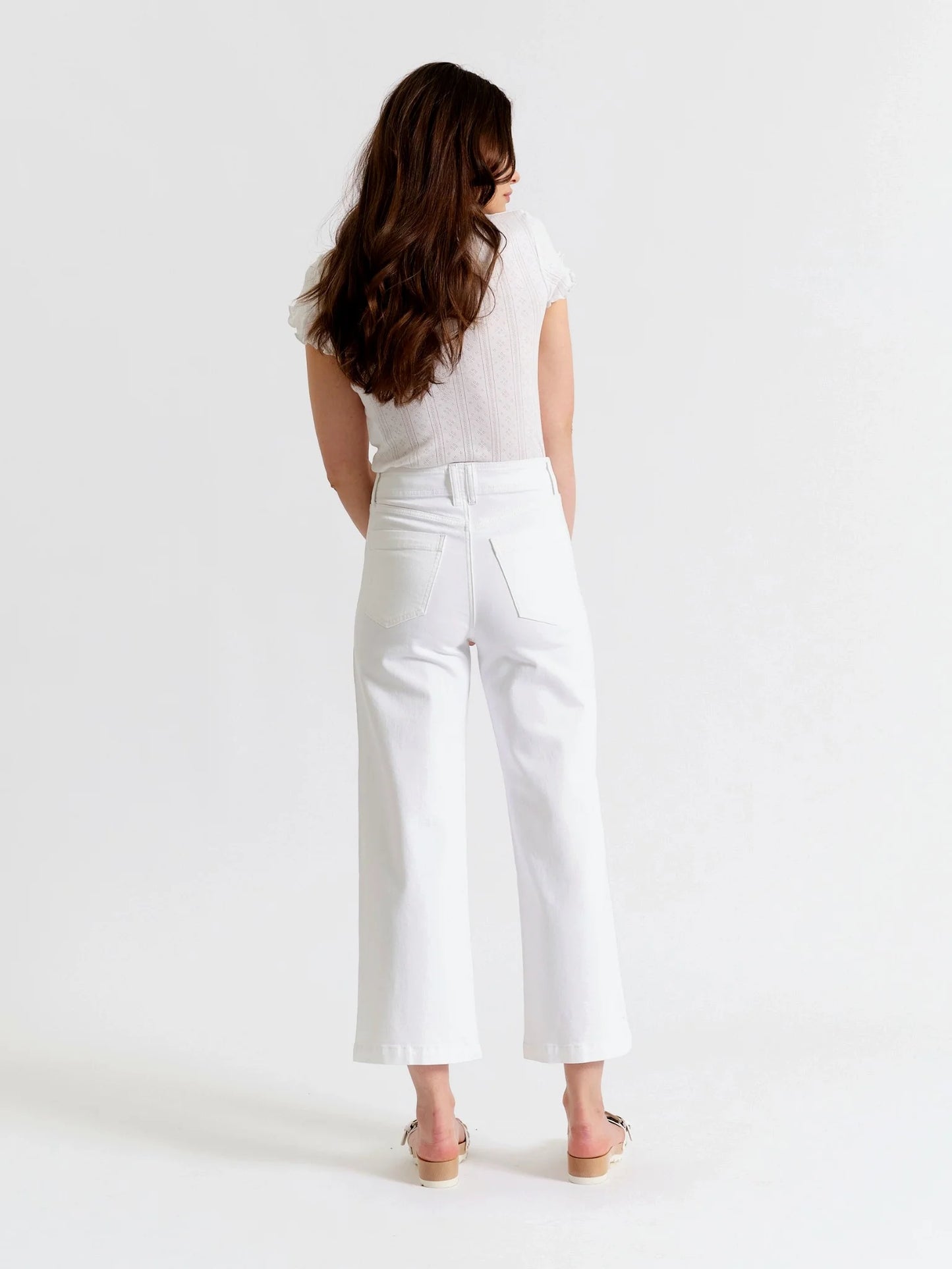 Valley Girl HR Patch Pocket Ankle Denim- Lamb