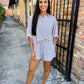 Ferrara Striped Set- Mocha/White