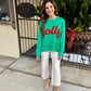 Jolly Crown Sweater- Green/Red