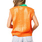 Queen Pumpkin Face Collar Button Up Vest
