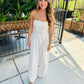 Past Midnight Tube Jumpsuit- Cream