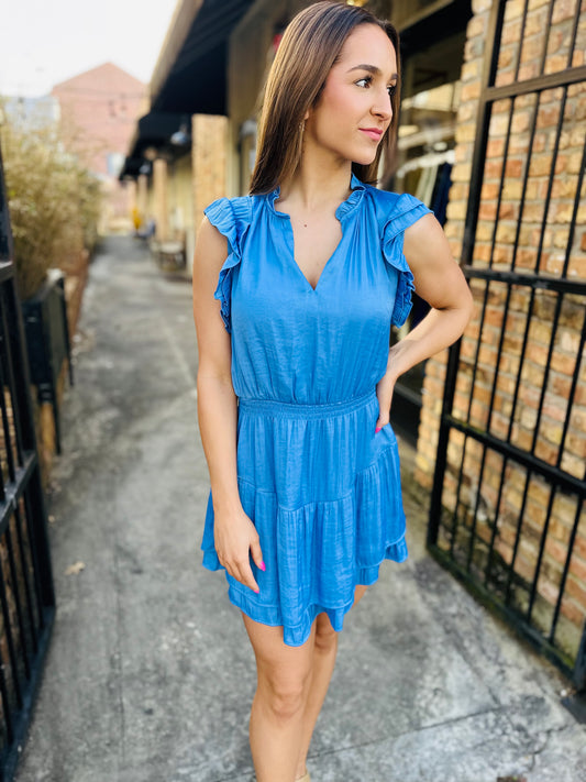 Prairie Dreams Dress- Indigo Blue